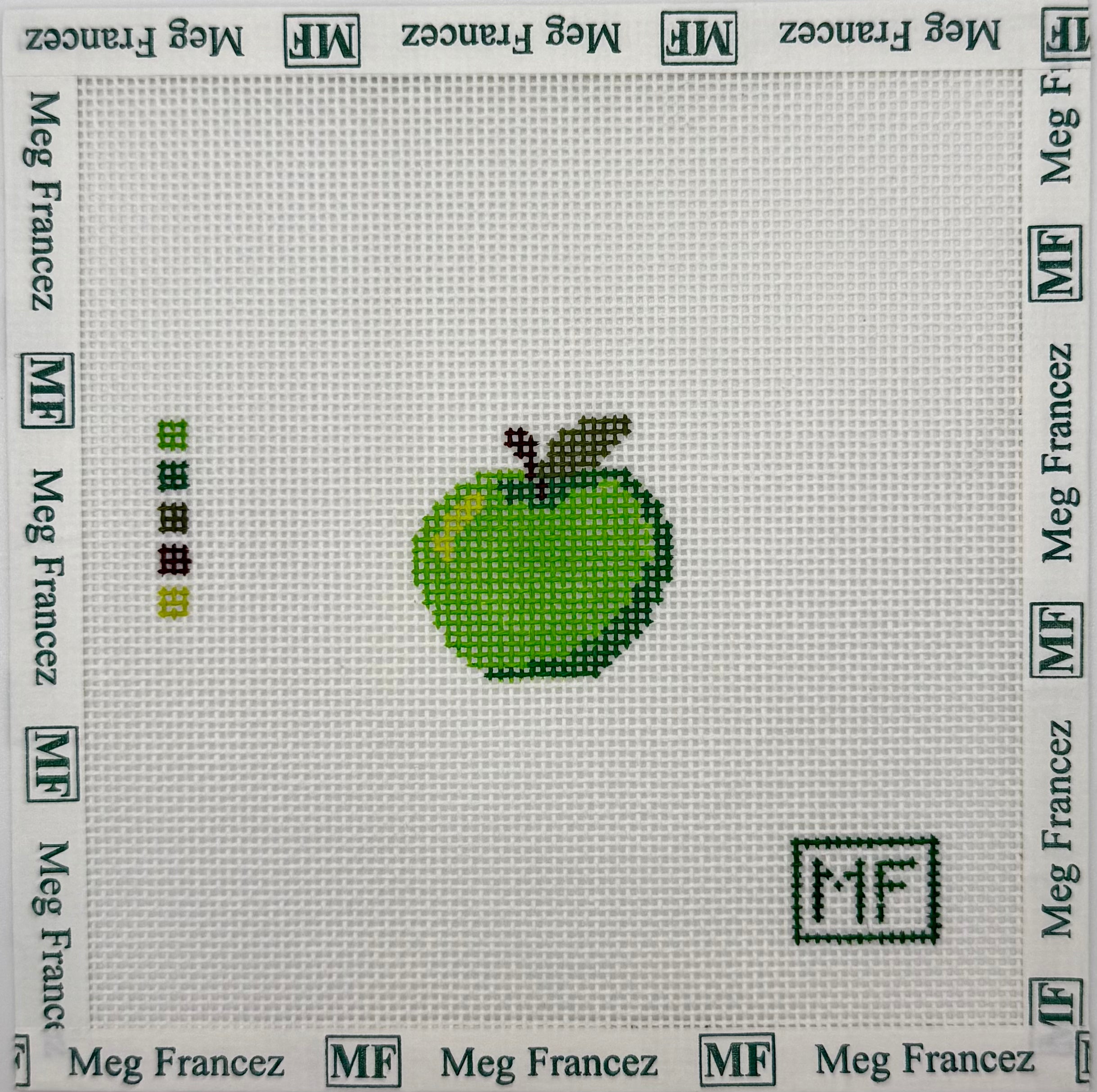 Apple Mini Needlepoint Canvas – MF Needlepoint by Meg Francez