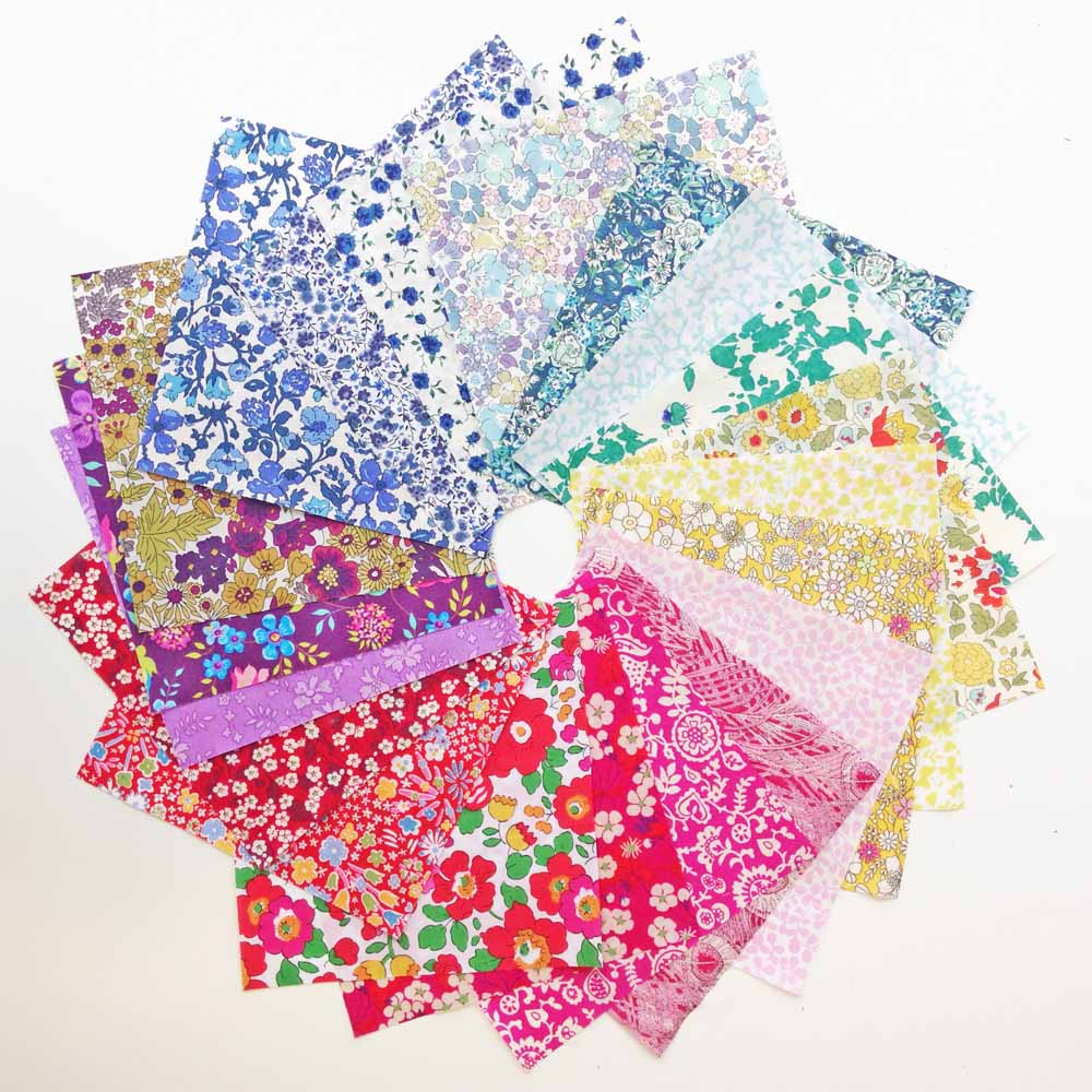 20 Pcs Liberty Tana Lawn 5" Charm Squared - Mixed Colors
