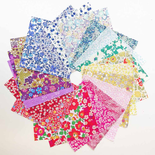 20 Pcs Liberty Tana Lawn 5" Charm Squared - Mixed Colors
