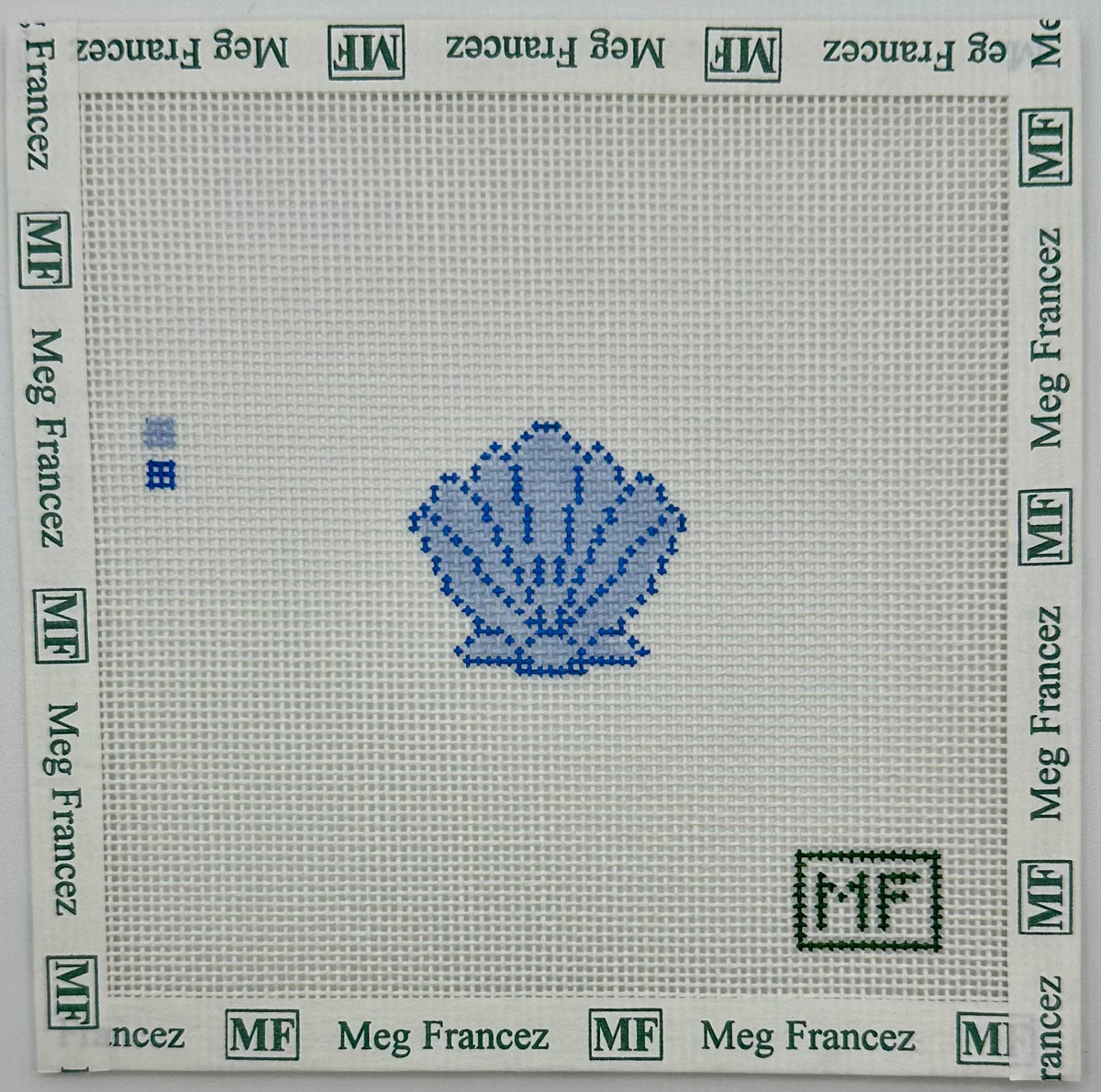 Shell Pattern Needlepoint Mini Shells - Blue – M F Needlepoint