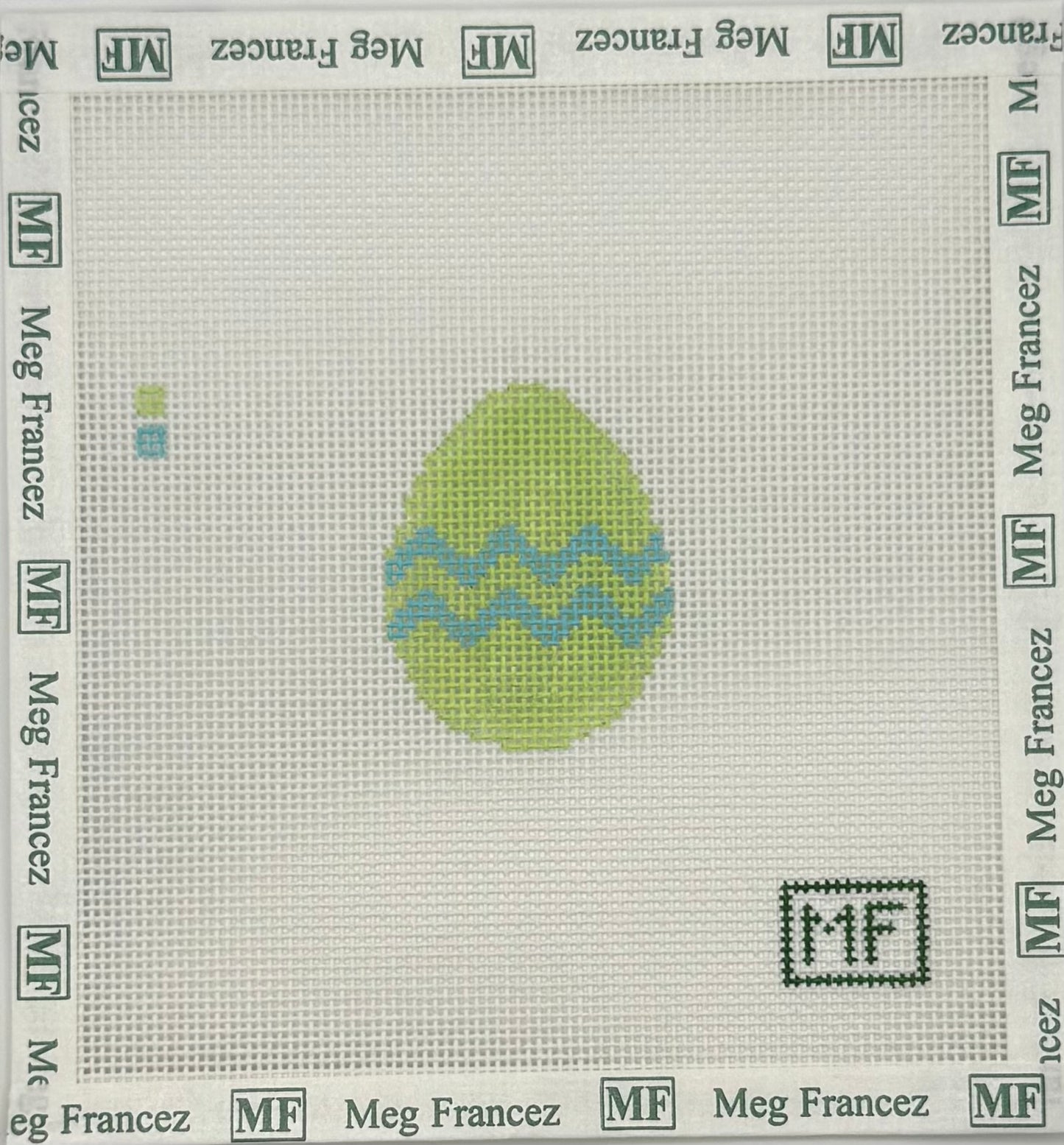 Egg Mini - Green with Blue Squiggle