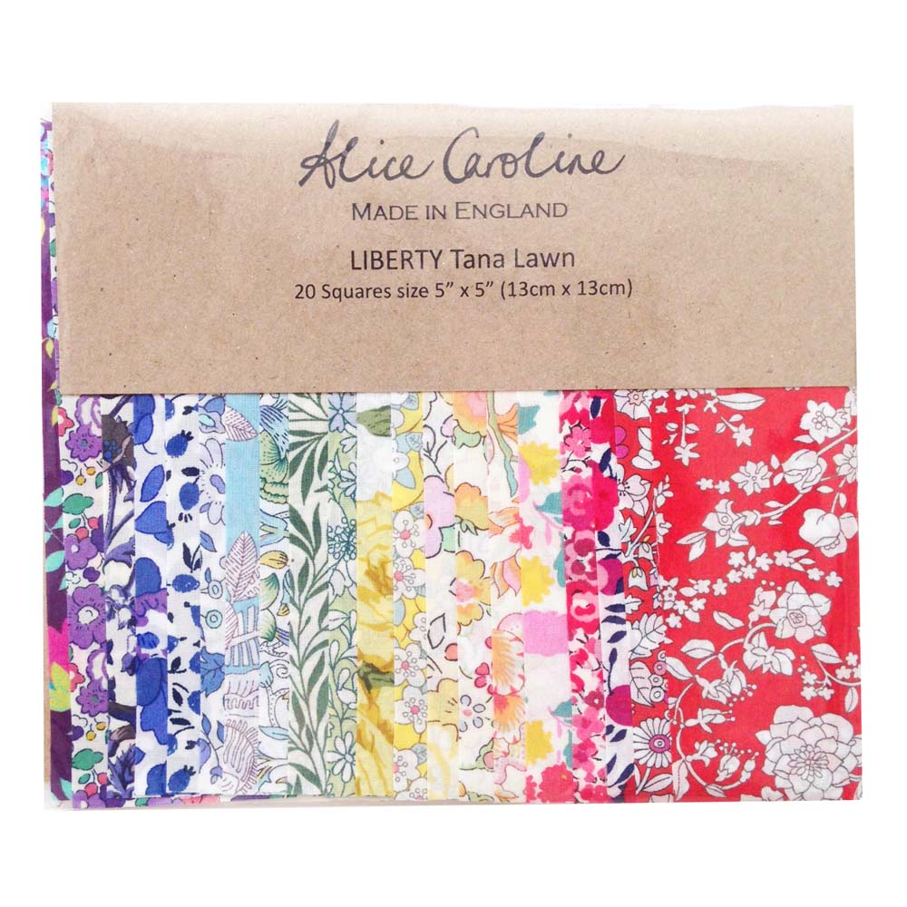 20 Pcs Liberty Tana Lawn 5" Charm Squared - Mixed Colors